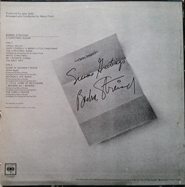 Barbra Streisand – A Christmas Album (LP, Album, Reissue, US - 1970)