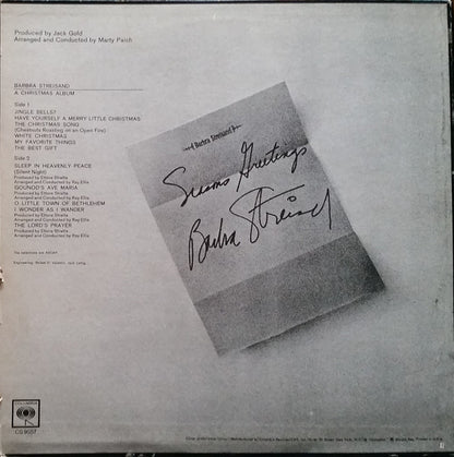 Barbra Streisand – A Christmas Album (LP, Album, Reissue, US - 1970)