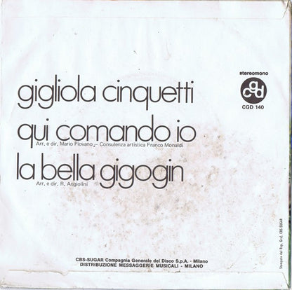 Gigliola Cinquetti – Qui Comando Io (7", Italy - 1971)