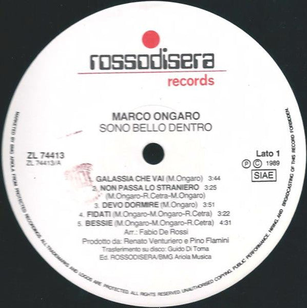 Marco Ongaro – Sono Bello Dentro (LP, Album, Italy - 1989)