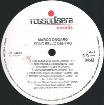 Marco Ongaro – Sono Bello Dentro (LP, Album, Italy - 1989)