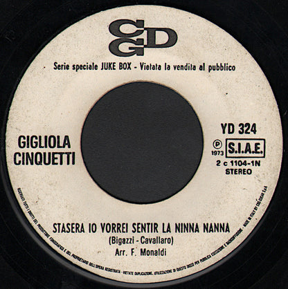 Massimo Ranieri, Gigliola Cinquetti – Erba Di Casa Mia / Stasera Io Vorrei Sentir La Ninna Nanna (7", Italy - 1973)