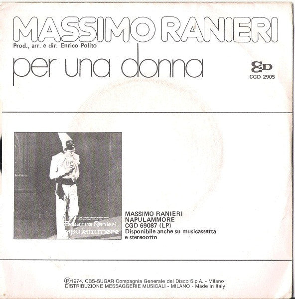 Massimo Ranieri – Per Una Donna (7", Italy - 1974)