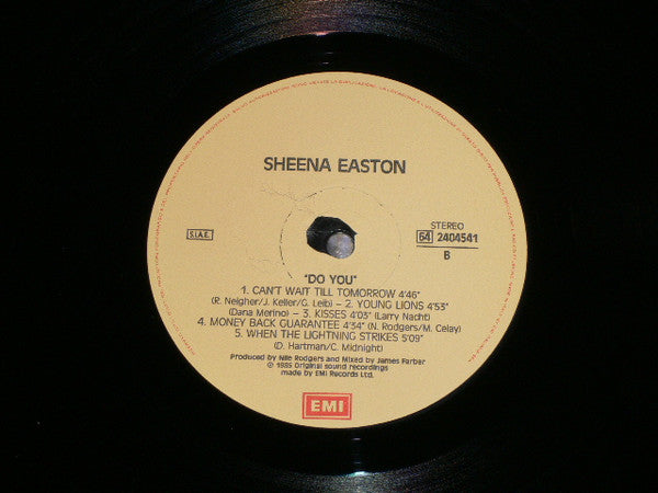 Sheena Easton – Do You (LP, Album, Italy - 1985)