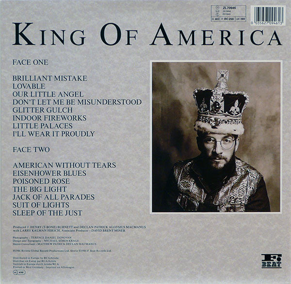 The Costello Show, The Attractions, The Confederates – King Of America (LP, Album, Europe - 1986)