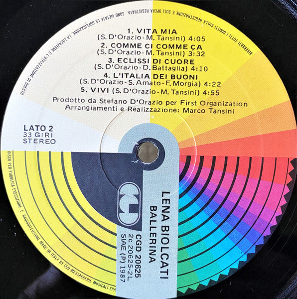 Lena Biolcati – Ballerina (LP, Album, Italy - 1987)