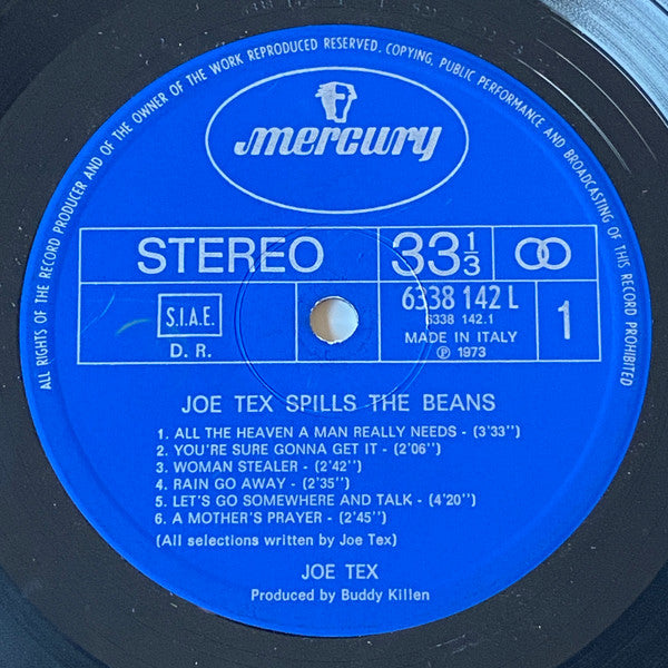 Joe Tex – Joe Tex Spills The Beans (LP, Album, Italy - 1972)