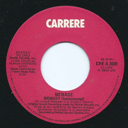 Menage (2) – Memory (7", Italy - 1983)