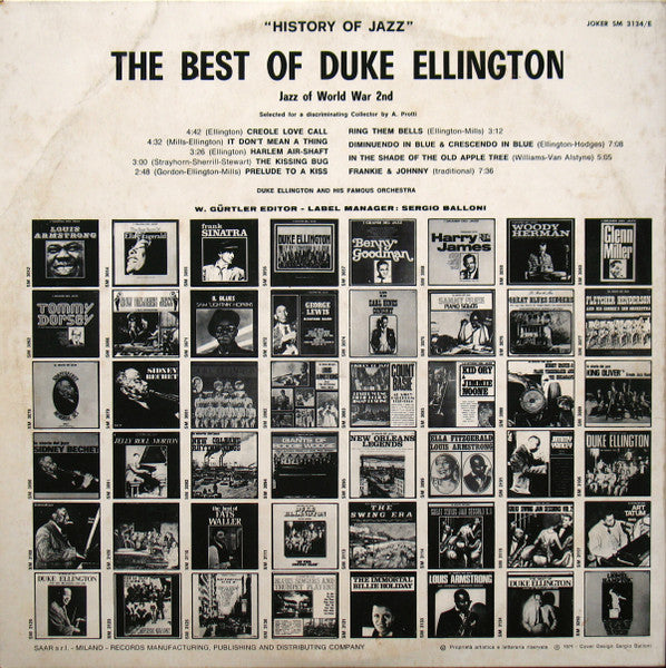Duke Ellington And His Orchestra – The Best Of Duke Ellington - Jazz Of World War 2nd (LP, Compilation, Italy - 1971)