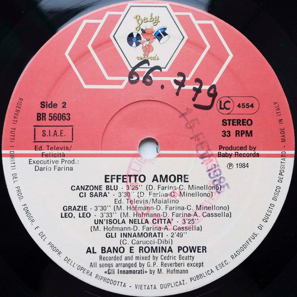 Al Bano & Romina Power – Effetto Amore (LP, Album, Italy - 1984)