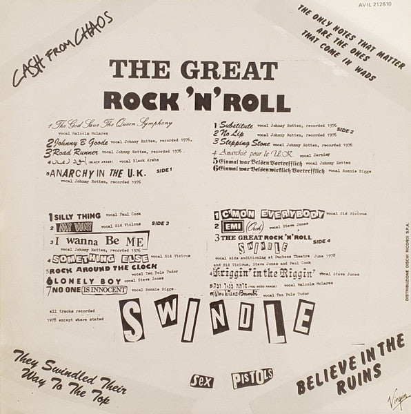 Sex Pistols – The Great Rock 'N' Roll Swindle (LP, Album, Italy - 1979)