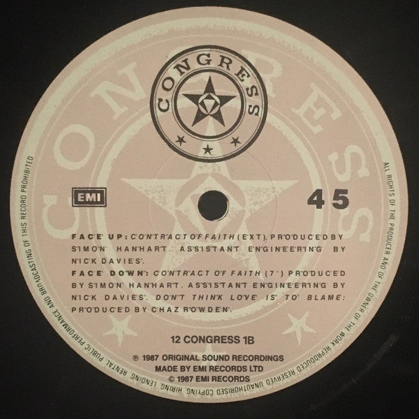 Congress (6) – Contract Of Faith (12", UK - 1987)