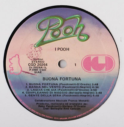 Pooh – Buona Fortuna (LP, Album, Italy - 1981)