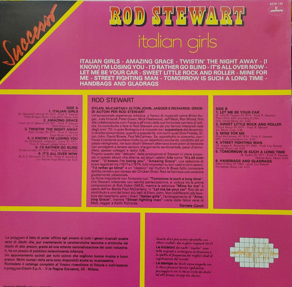 Rod Stewart – Italian Girls (LP, Compilation, Italy - 1978)