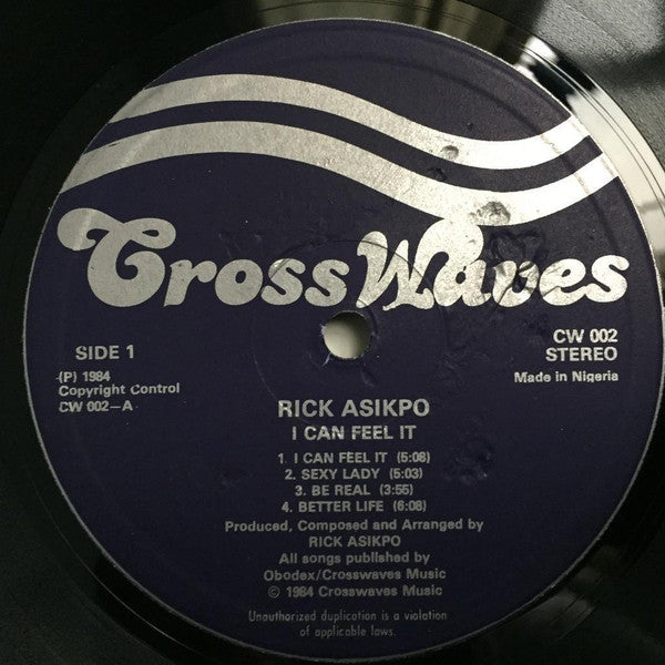 Rick Asikpo – I Can Feel It (Special Edition) (LP, Album, Nigeria - 1984)