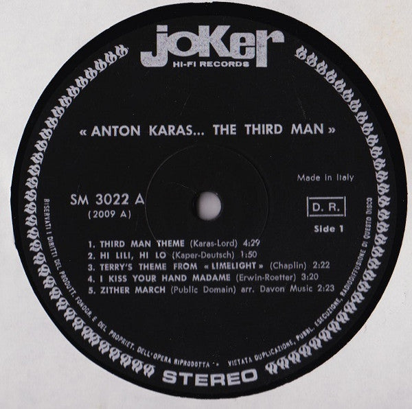 Anton Karas – The Third Man (LP, Album, Italy - 1966)