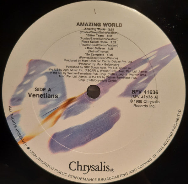 The Venetians – Amazing World (LP, Album, US - 1988)