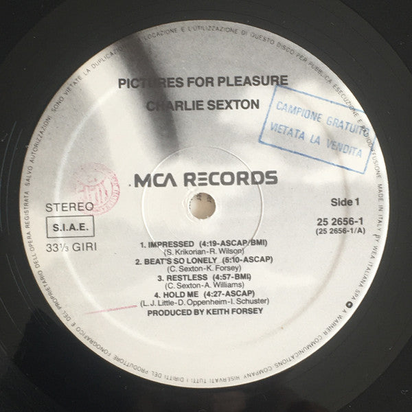 Charlie Sexton – Pictures For Pleasure (LP, Italy - 1985)