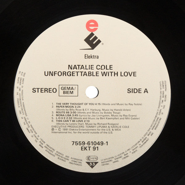 Natalie Cole – Unforgettable With Love (LP, Album, Europe - 1991)