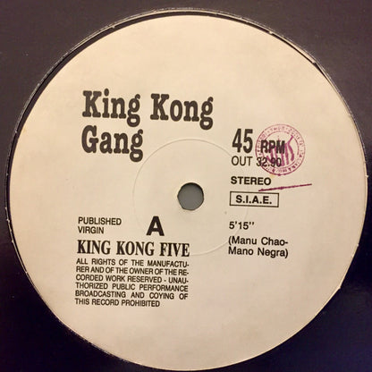 King Kong Gang – King Kong Five (12", Italy - 1990)