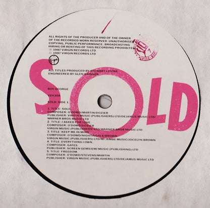 Boy George – Sold (LP, Album, Italy - 1987)