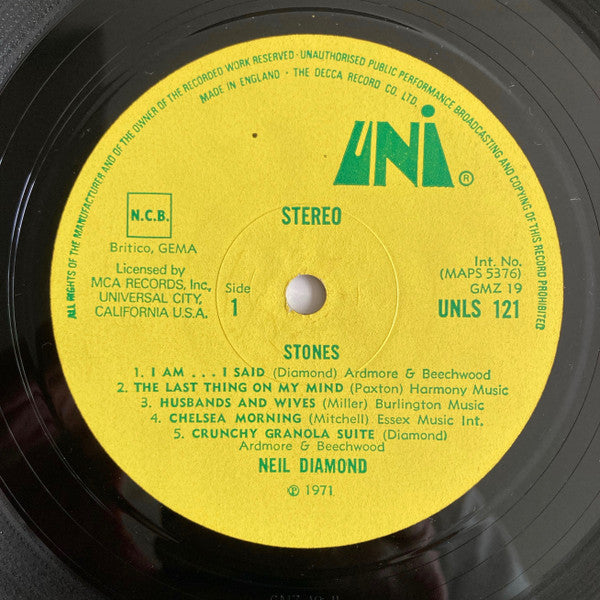 Neil Diamond – Stones (LP, Album, UK - 1971)