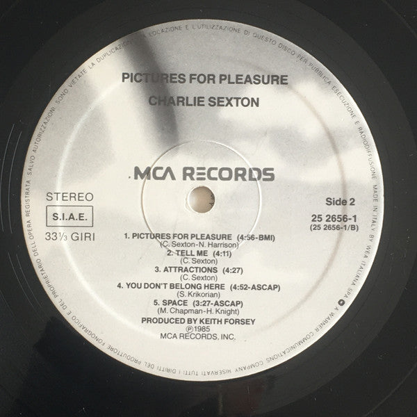 Charlie Sexton – Pictures For Pleasure (LP, Italy - 1985)