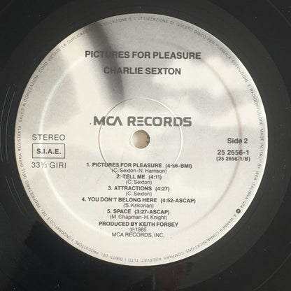 Charlie Sexton – Pictures For Pleasure (LP, Italy - 1985)