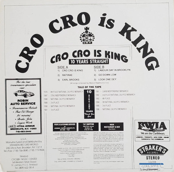 Cro Cro – Cro Cro Is King (LP, Album, US - 1996)
