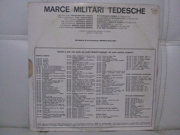 Kapelle Des Heereswachbataillons Wien, Gustav Gaigg – Marce Militari Tedesche (LP, Italy - 1971)