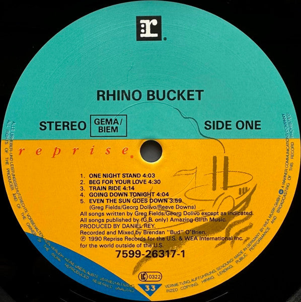 Rhino Bucket – Rhino Bucket (LP, Album, Europe - 1990)