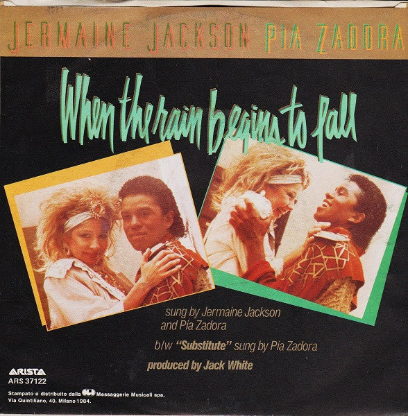 Jermaine Jackson, Pia Zadora – When The Rain Begins To Fall (7", Italy - 1984)