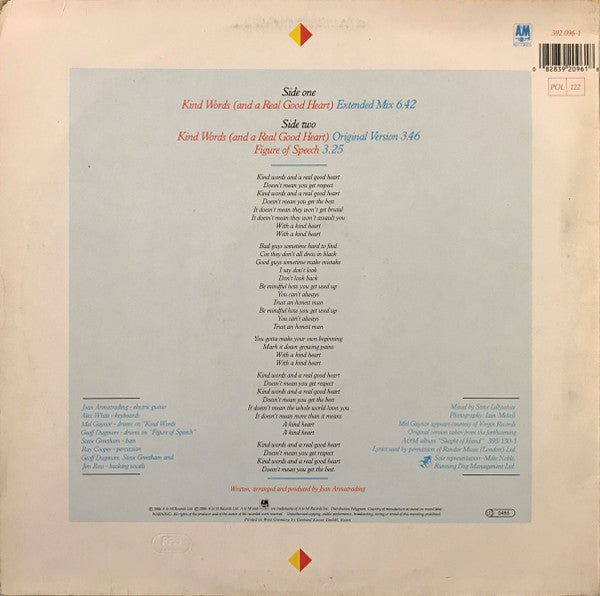 Joan Armatrading – Kind Words (And A Real Good Heart) (Extended Mix) (12", Germany - 1986)