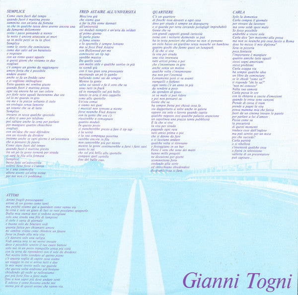 Gianni Togni – Le Mie Strade (LP, Album, Italy - 1981)