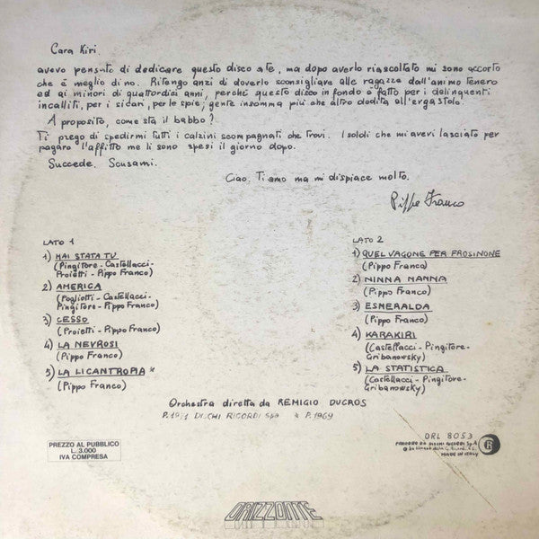 Pippo Franco – Cara Kiri (LP, Album, Reissue, Italy)