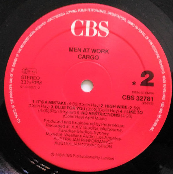 Men At Work – Cargo (LP, Album, Reissue, Europe)