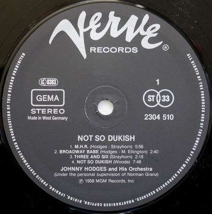 Johnny Hodges And His Orchestra – Not So Dukish 	 	 (LP, Germany)