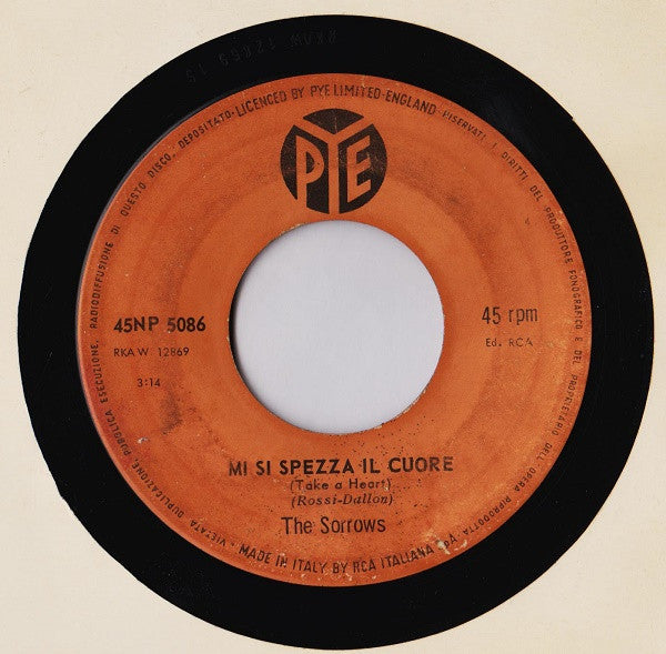 The Sorrows – Mi Si Spezza Il Cuore (Versione Italiana Di Take A Heart) (7", Italy - 1966)