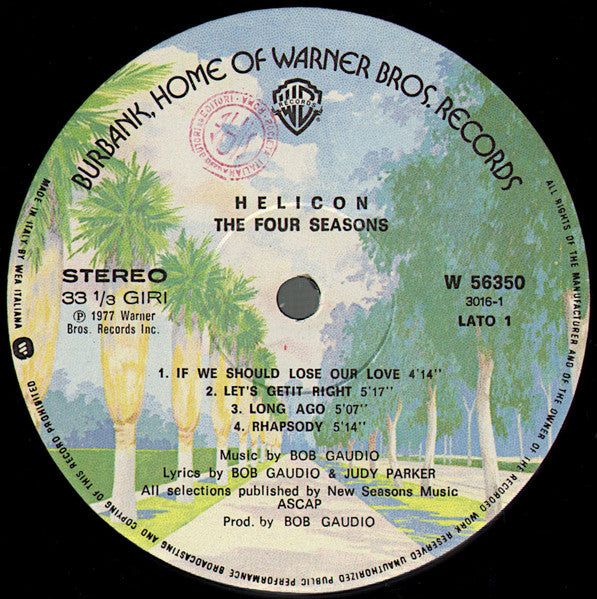 The Four Seasons – Helicon (LP, Album, Italy - 1977)