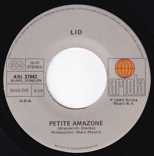 Lio – Amoureux Solitaires (7", Italy - 1981)