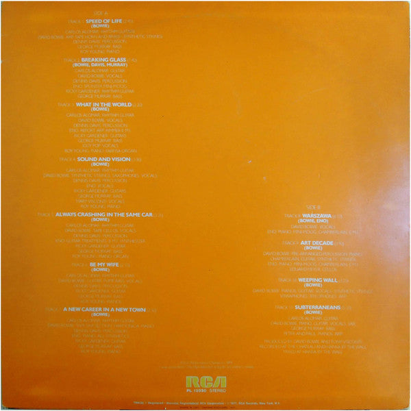 David Bowie – Low (LP, Album, Italy - 1977)