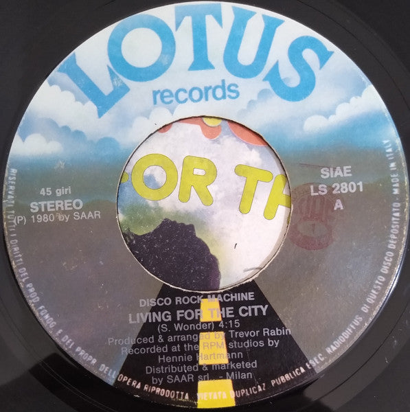 Disco Rock Machine – Living For The City (7", Italy - 1980)