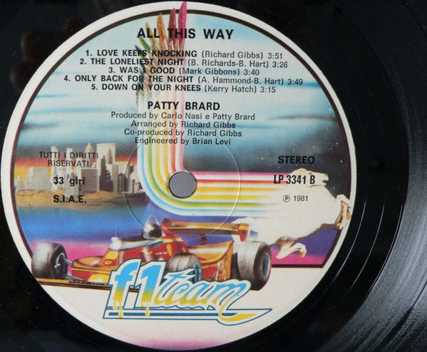 Patty Brard – All This Way (LP, Album, Italy - 1981)