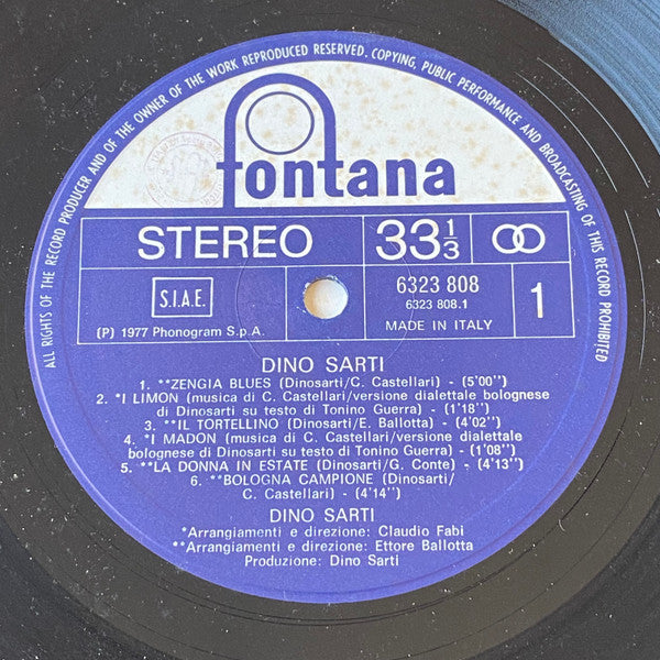 Dino Sarti – Dino Sarti (LP, Album, Italy - 1977)