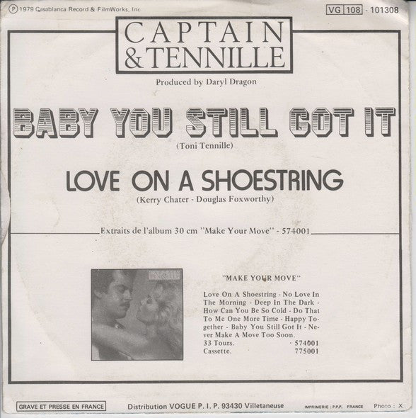 Captain And Tennille – Baby You Still Got It (7", France - 1979)