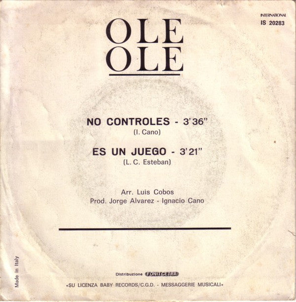 Ole Ole – No Controles (7", Italy - 1983)