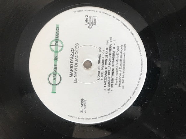 Mario D'Azzo – Le Navi Di Jacques (LP, Album, Italy - 1989)