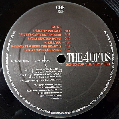 The 4 Of Us – Songs For The Tempted (LP, Album, Europe - 1989)