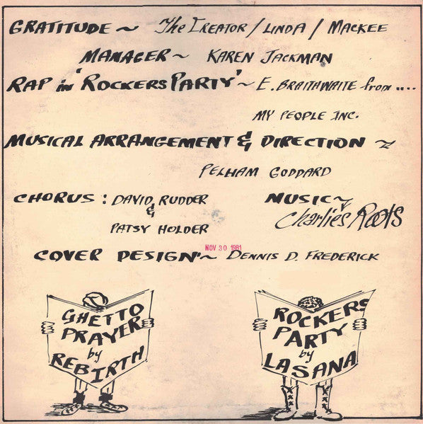 Lasana (2), Rebirth (22) – Rockers Party / Ghetto Prayer (12", Trinidad & Tobago - 1981)