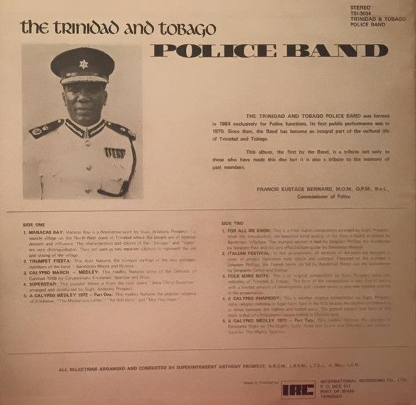 The Trinidad And Tobago Police Band – The Trinidad And Tobago Police Band (LP, Album, Trinidad & Tobago)
